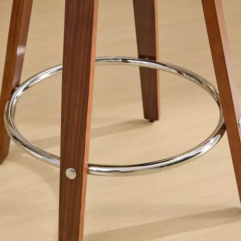MAYEERTY Swivel Bar Stools - Low Back; Wood Frame; Soft Cushion; 25 Inch Seat Height;; Set of 2