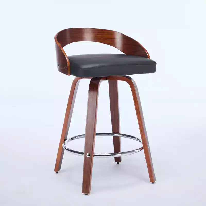 MAYEERTY Swivel Bar Stools - Low Back; Wood Frame; Soft Cushion; 25 Inch Seat Height;; Set of 2