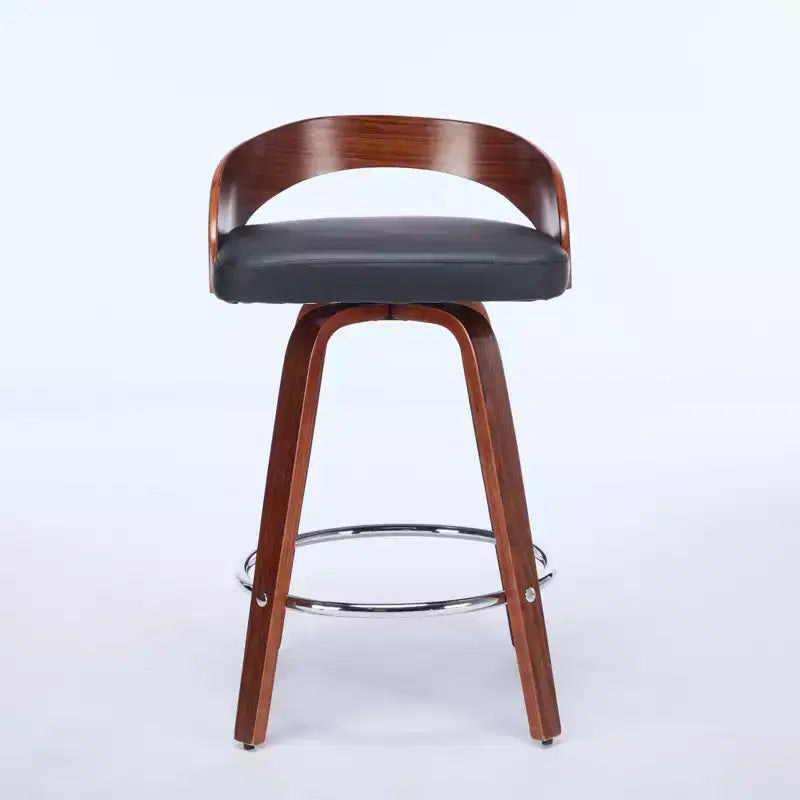 MAYEERTY Swivel Bar Stools - Low Back; Wood Frame; Soft Cushion; 25 Inch Seat Height;; Set of 2