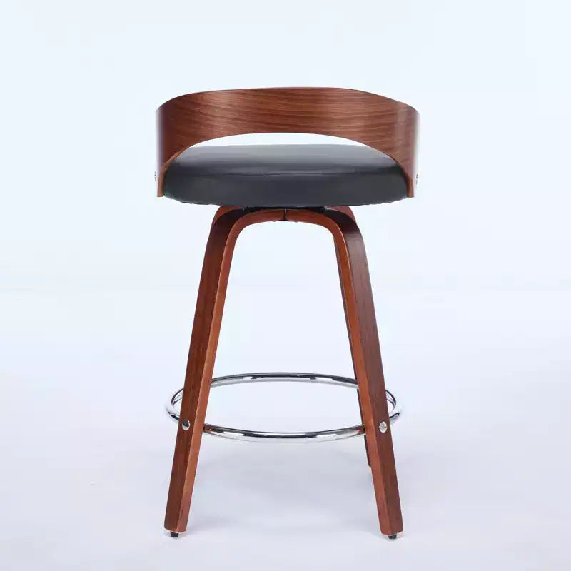 MAYEERTY Swivel Bar Stools - Low Back; Wood Frame; Soft Cushion; 25 Inch Seat Height;; Set of 2