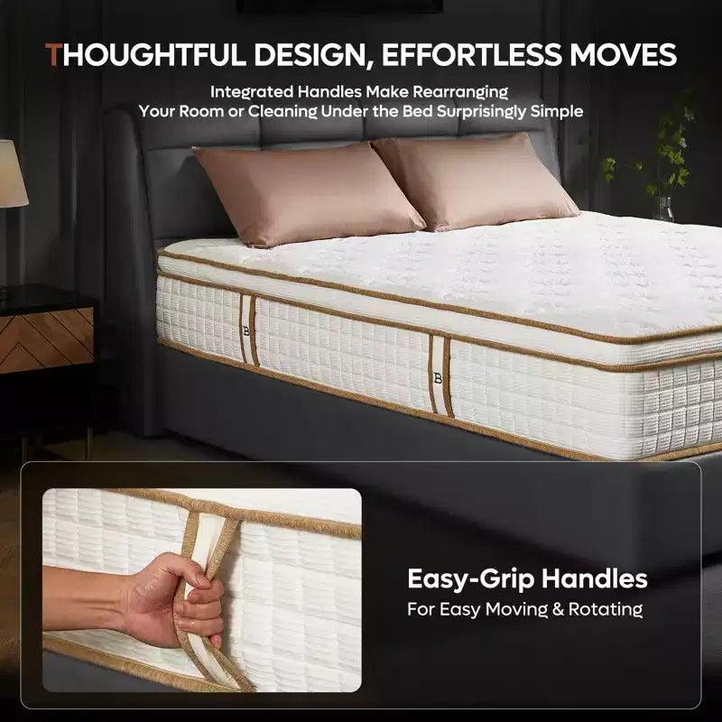 12 inch Twin Size Tencel Medium Hybrid Mattress; Plush Layer and Cooling Gel Memory Foam Mattress in a Box