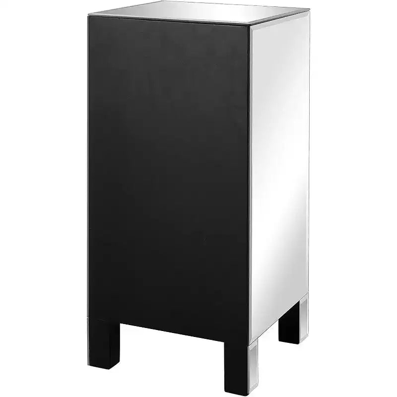 Bonnlo 3-Drawer Mirrored Nightstand End Table Bedside Table for Bedroom; Living Room; Silver; 11.7 L x 11.8 W x 23.8 H