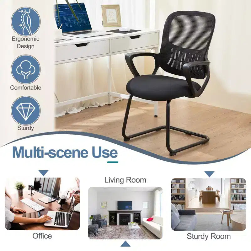 Okak Ergonomic Office Chair with Padding Seats; Computer Chair with Armrest and Lumbar Support; Desk Chair for Reading Room; Study