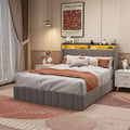 Metallic LED full-size bed frame; wing-shaped headboard + 4 drawers; a new multi-functional storage experience.