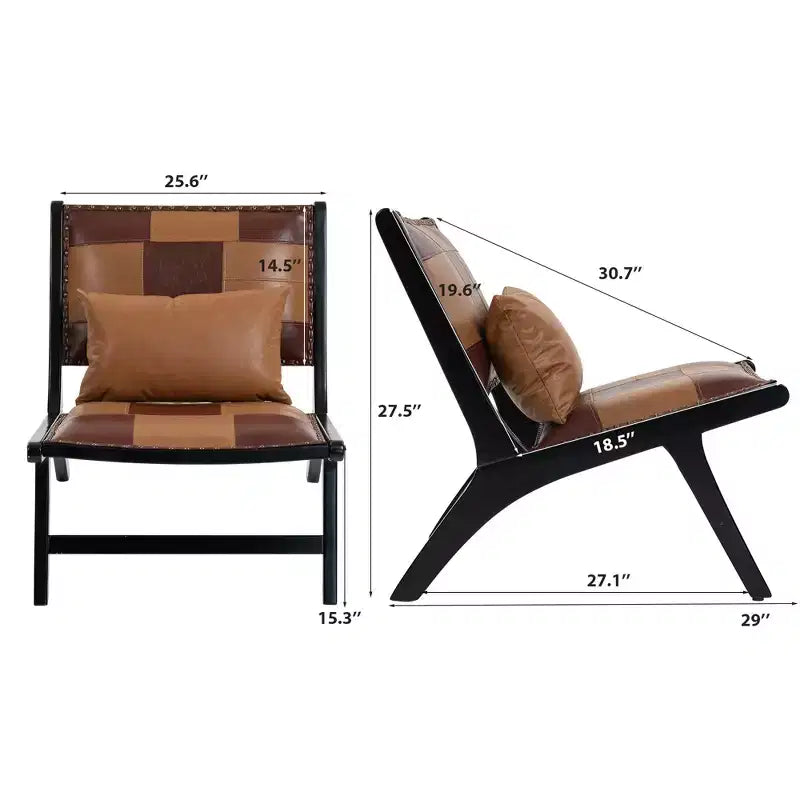 GDFStudio Uintah Scandinavian Faux Leather Upholstered Accent Chair