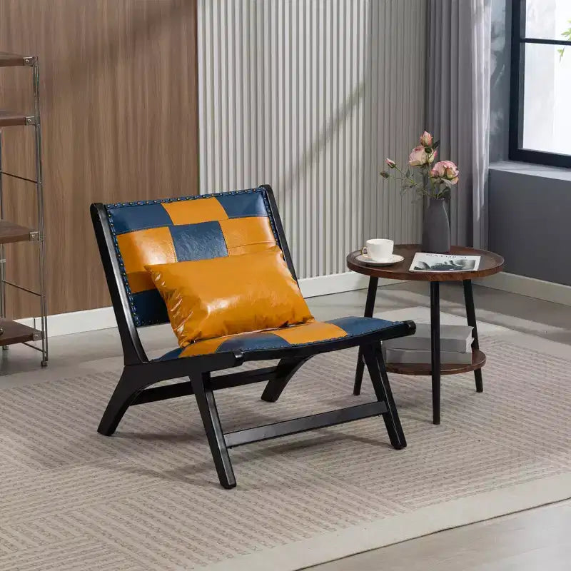 GDFStudio Uintah Scandinavian Faux Leather Upholstered Accent Chair