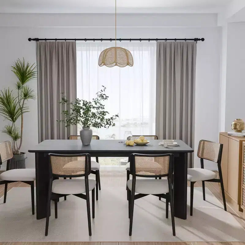 67 Inch Black Square Dining Table For Multiple People Dining At The Same Time; Suitable For Both Dining And Living Rooms