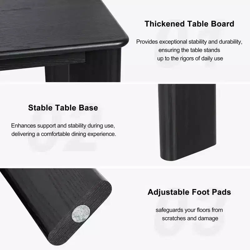 67 Inch Black Square Dining Table For Multiple People Dining At The Same Time; Suitable For Both Dining And Living Rooms