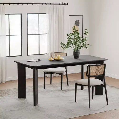 67 Inch Black Square Dining Table For Multiple People Dining At The Same Time; Suitable For Both Dining And Living Rooms