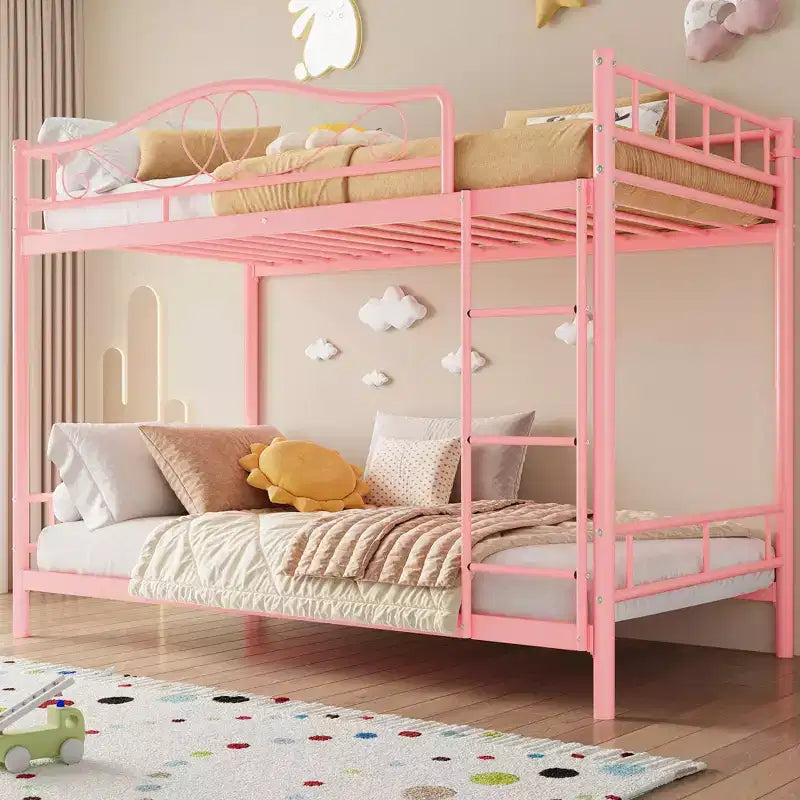 Bunk Bed Twin Over Twin; Twin Bunk Bed with Ladde & Full-Length Guardrails; Heavy Duty 400 LBS Weight Capacity; Space-Saving; No Box Spring Needed