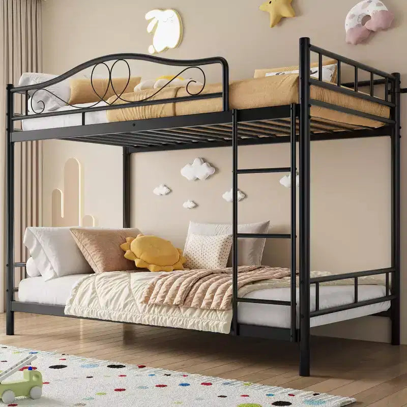 Bunk Bed Twin Over Twin; Twin Bunk Bed with Ladde & Full-Length Guardrails; Heavy Duty 400 LBS Weight Capacity; Space-Saving; No Box Spring Needed