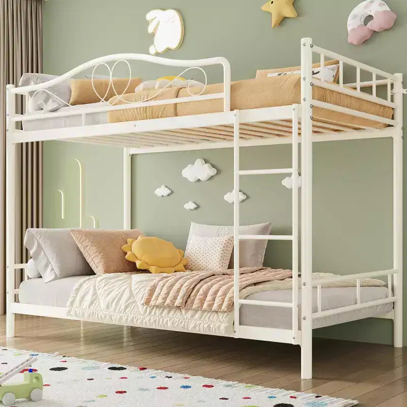 Bunk Bed Twin Over Twin; Twin Bunk Bed with Ladde & Full-Length Guardrails; Heavy Duty 400 LBS Weight Capacity; Space-Saving; No Box Spring Needed