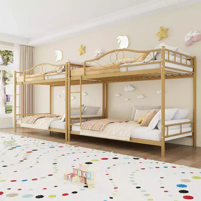 Bunk Bed Twin Over Twin; Twin Bunk Bed with Ladde & Full-Length Guardrails; Heavy Duty 400 LBS Weight Capacity; Space-Saving; No Box Spring Needed