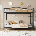 Bunk Bed Twin Over Twin; Twin Bunk Bed with Ladde & Full-Length Guardrails; Heavy Duty 400 LBS Weight Capacity; Space-Saving; No Box Spring Needed