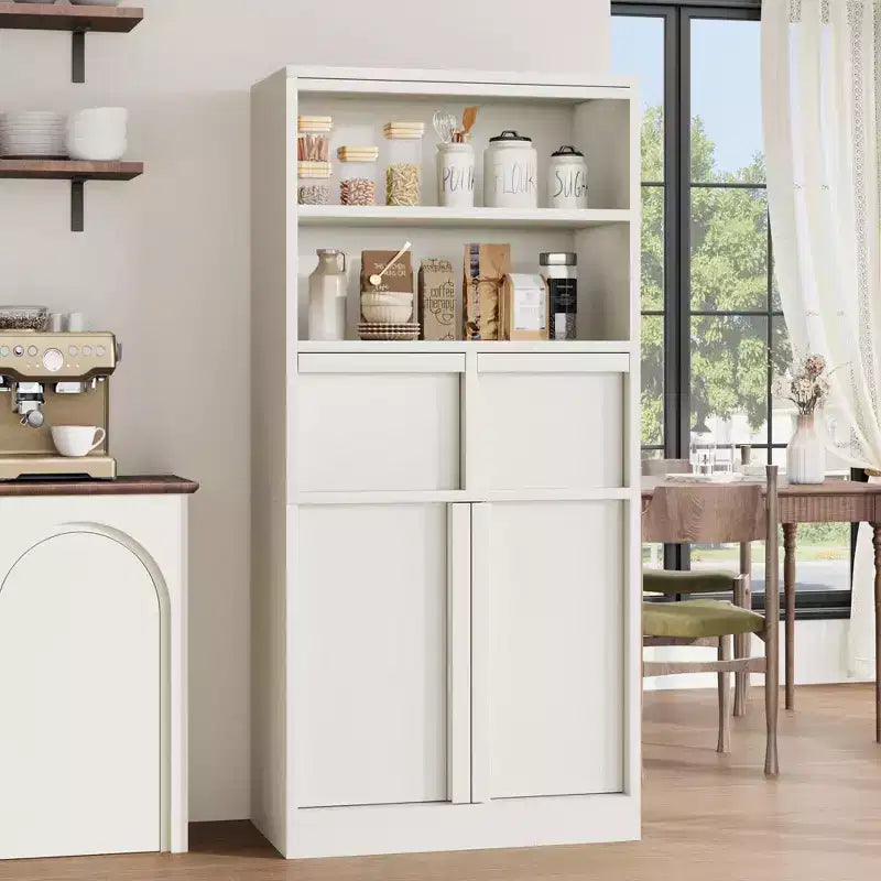 Tall Bathroom Cabinet; Floor Storage Cabinet with Doors & 2 Drawers; 51 H Bathroom Organizer Cabinet Freestanding for Bathroom; Living Room; Kitchen