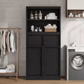 Tall Bathroom Cabinet; Floor Storage Cabinet with Doors & 2 Drawers; 51 H Bathroom Organizer Cabinet Freestanding for Bathroom; Living Room; Kitchen