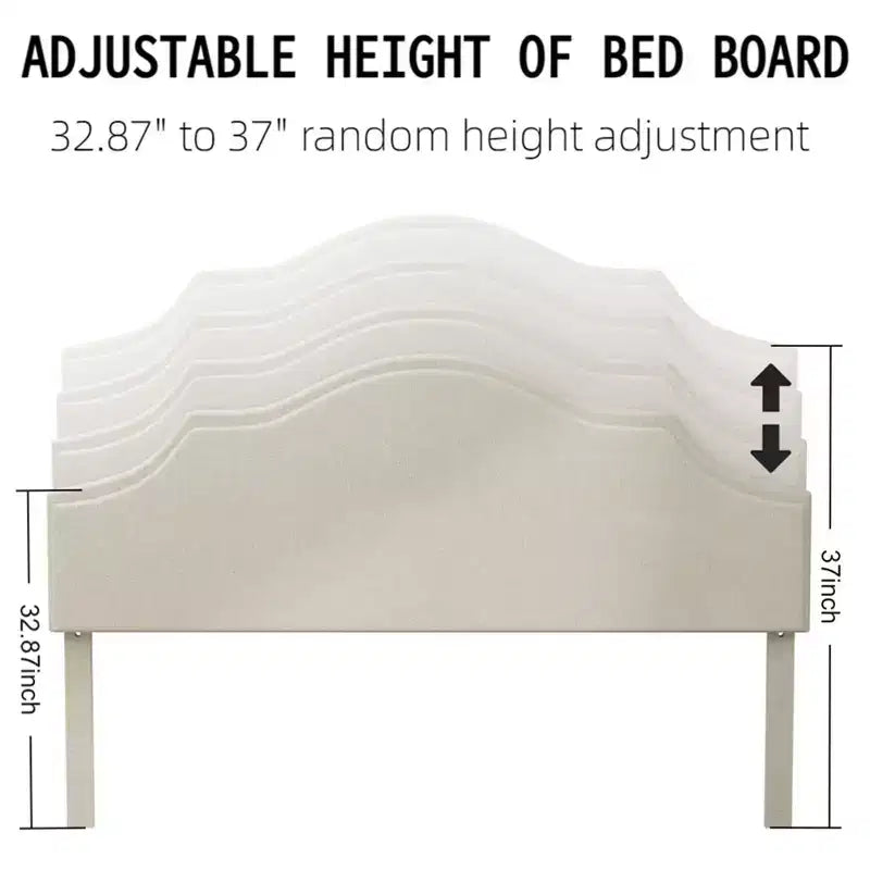 Bellemave Queen Upholstered Platform Bed with Adjustable Headboard and Linen Fabric Padded;Upholstered Platform Bed Frame for Bedroom;Beige