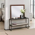 Royal Hampton Dresser Vanity Mirror; 40 Inch Dark Cherry Brown Solid Wood