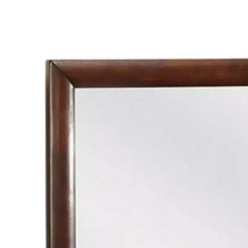 Royal Hampton Dresser Vanity Mirror; 40 Inch Dark Cherry Brown Solid Wood