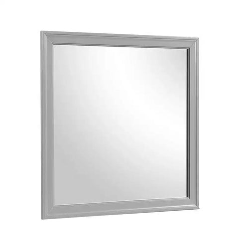 Royal Hampton Dresser Mirror; 38 Inch Square Frame; Farmhouse Gray Solid Wood
