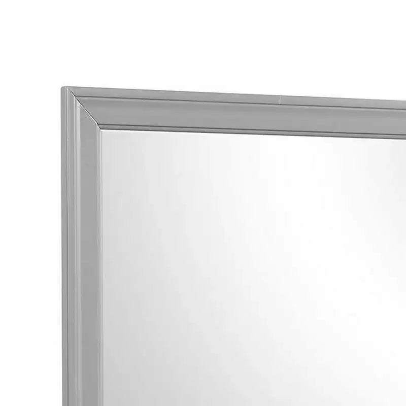 Royal Hampton Dresser Mirror; 38 Inch Square Frame; Farmhouse Gray Solid Wood