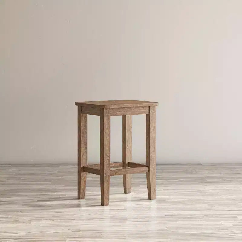 Jofran; Eastern Tides Coastal Wire-Brushed Wood Backless Counter Barstool (Set of 2)