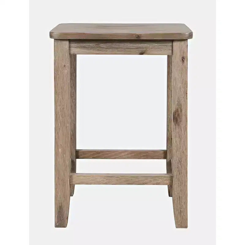 Jofran; Eastern Tides Coastal Wire-Brushed Wood Backless Counter Barstool (Set of 2)