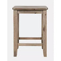 Jofran; Eastern Tides Coastal Wire-Brushed Wood Backless Counter Barstool (Set of 2)