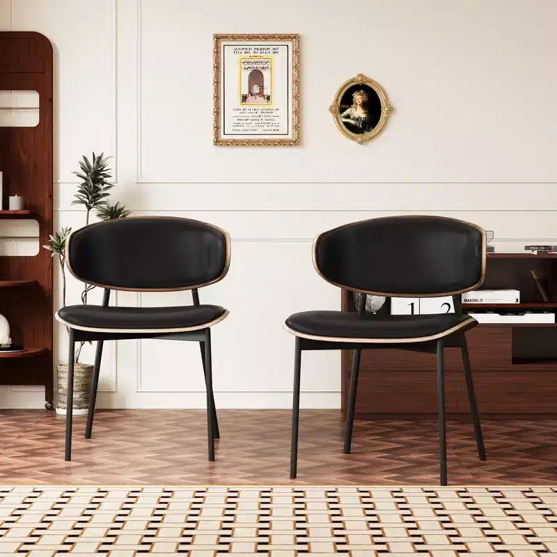Luck Live Modern 2-Pack Contemporary Dining Chairs with Metal Frame; Soft Upholstered Seat & Back