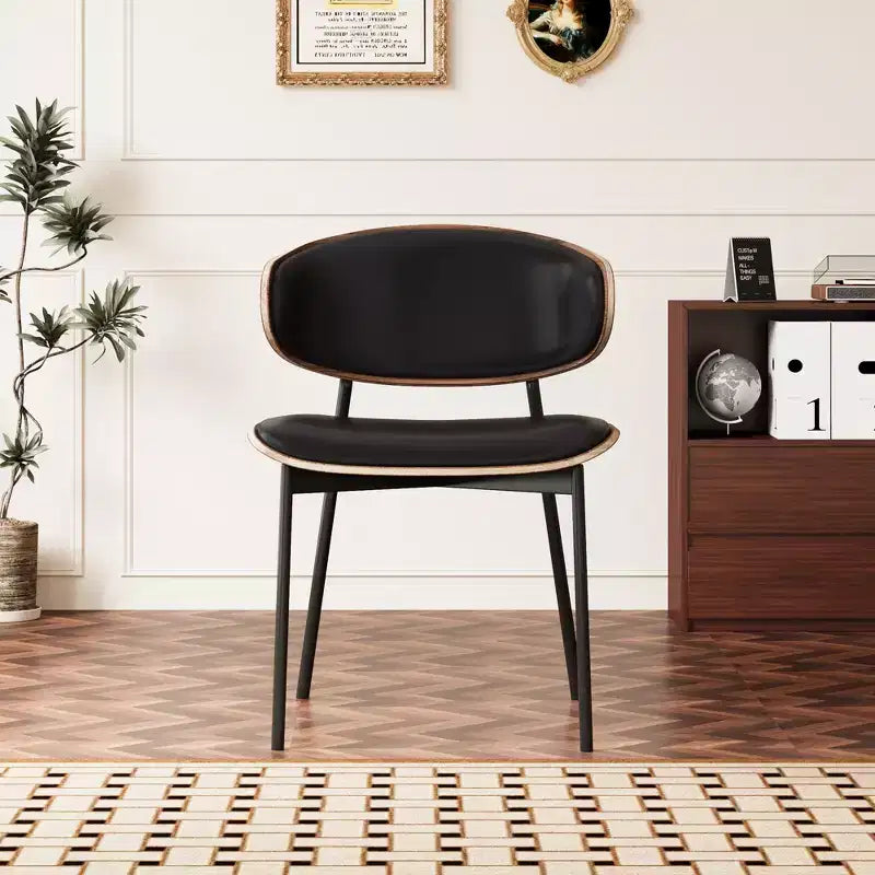 Luck Live Modern 2-Pack Contemporary Dining Chairs with Metal Frame; Soft Upholstered Seat & Back