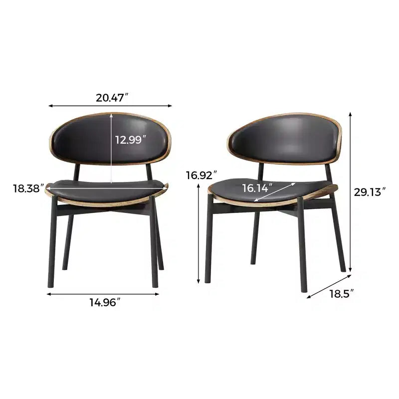 Luck Live Modern 2-Pack Contemporary Dining Chairs with Metal Frame; Soft Upholstered Seat & Back