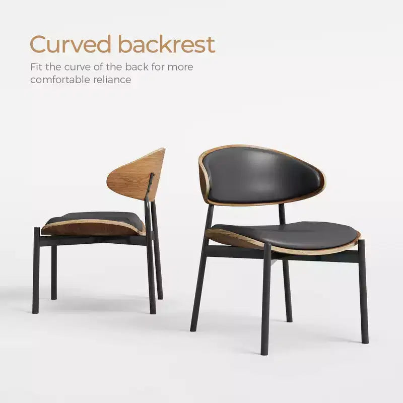 Luck Live Modern 2-Pack Contemporary Dining Chairs with Metal Frame; Soft Upholstered Seat & Back