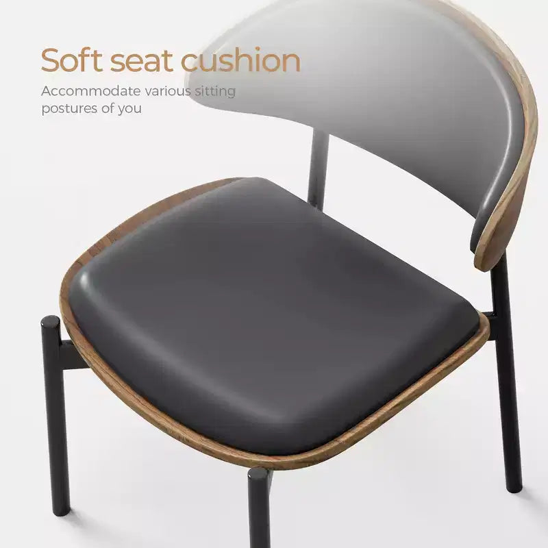 Luck Live Modern 2-Pack Contemporary Dining Chairs with Metal Frame; Soft Upholstered Seat & Back