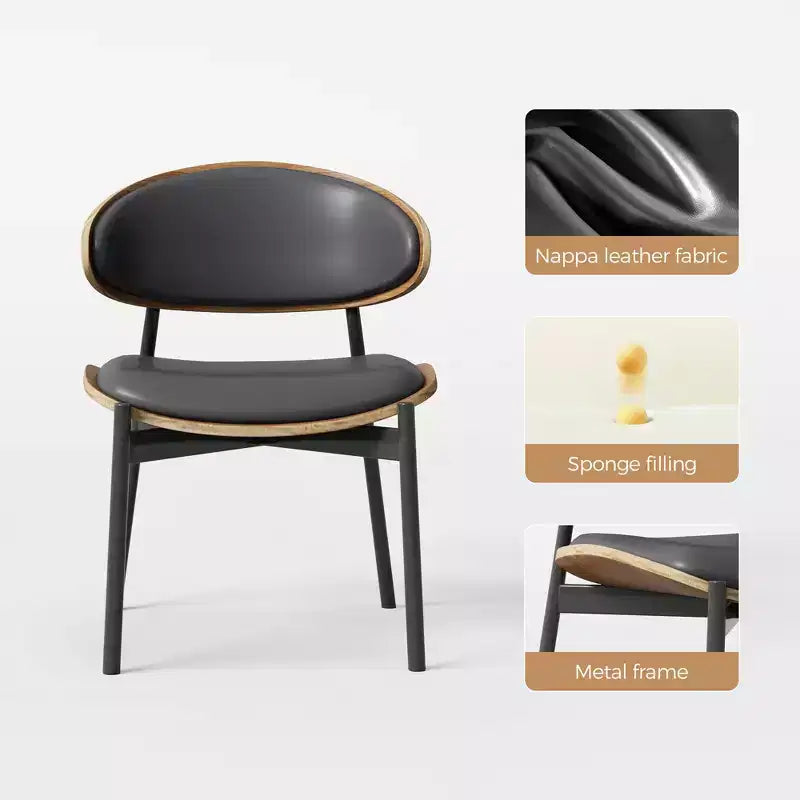 Luck Live Modern 2-Pack Contemporary Dining Chairs with Metal Frame; Soft Upholstered Seat & Back