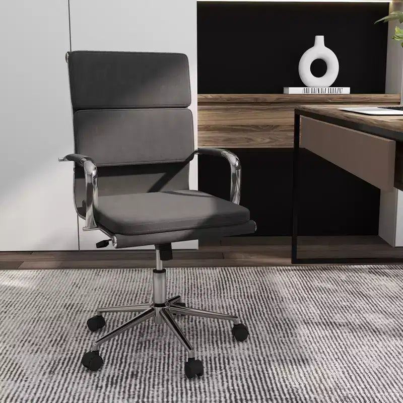 Costway Ergonomic Office Desk Chair w/Rocking Backrest Height-adjustable Padded Seat