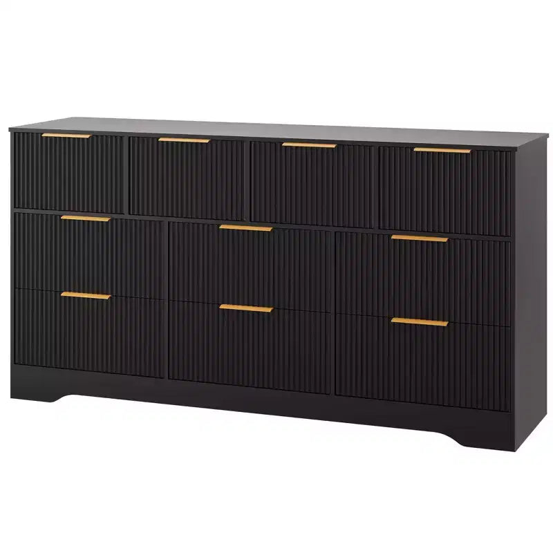 Fluted Dresser for Bedroom with 10 Drawers; 59 Wide Modern Chest of Drawers; Dresser TV Stand Wooden Closet for Living Room; Hallway