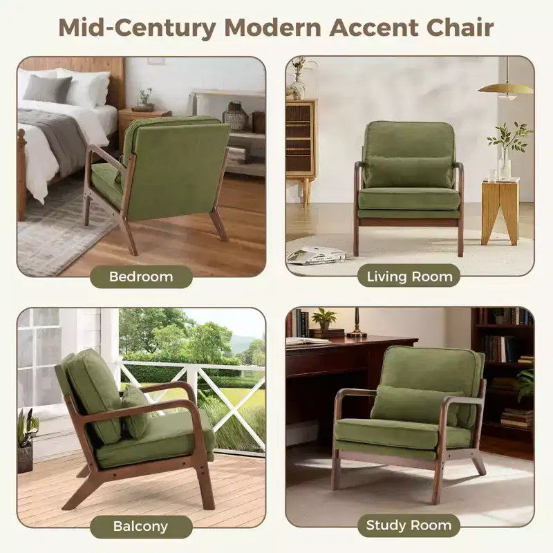 TUYOHW Polyester Accent Chairs;Upholstered Reading Chairs with Arms and Waist Cushion for Living Room;Bedroom