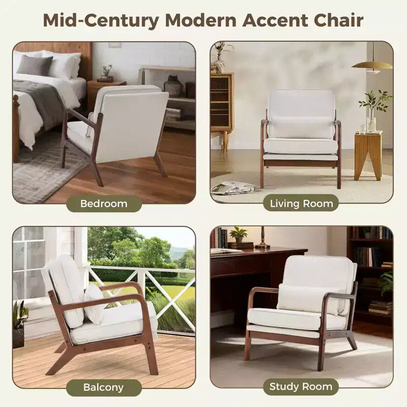 TUYOHW Polyester Accent Chairs;Upholstered Reading Chairs with Arms and Waist Cushion for Living Room;Bedroom