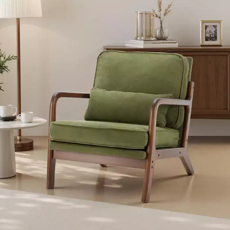TUYOHW Polyester Accent Chairs;Upholstered Reading Chairs with Arms and Waist Cushion for Living Room;Bedroom