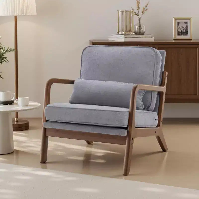 TUYOHW Polyester Accent Chairs;Upholstered Reading Chairs with Arms and Waist Cushion for Living Room;Bedroom