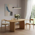 HomeRoots 66 Natural Solid Wood Double Pedestal Base Dining Table