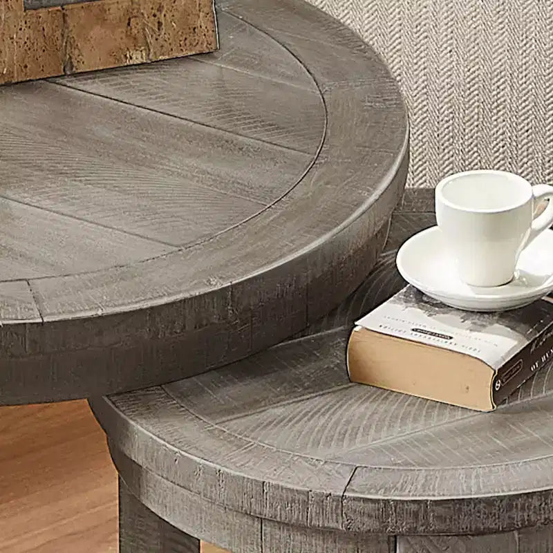 GDFStudio Uvella Traditional Round Nesting Table Set