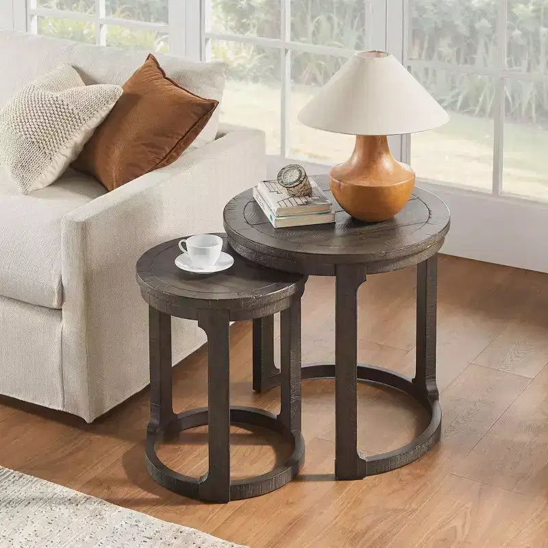 GDFStudio Uvella Traditional Round Nesting Table Set