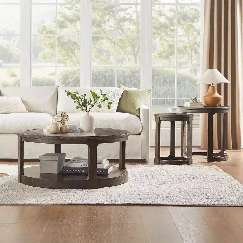 GDFStudio Uvella Traditional Round Nesting Table Set