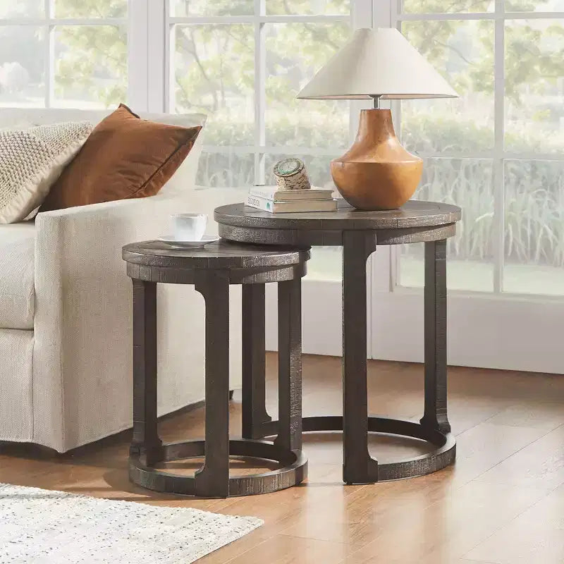 GDFStudio Uvella Traditional Round Nesting Table Set