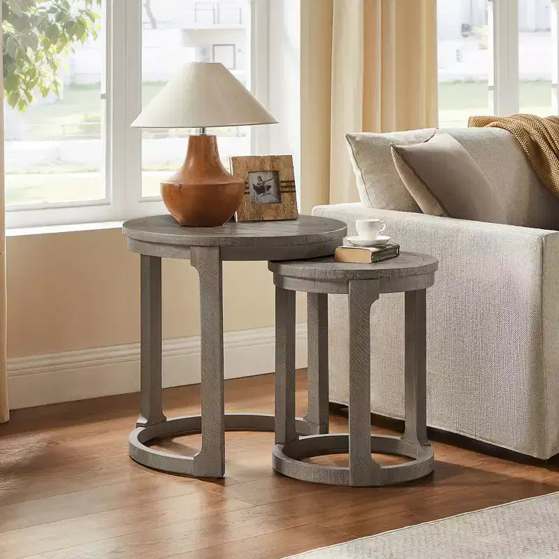 GDFStudio Uvella Traditional Round Nesting Table Set
