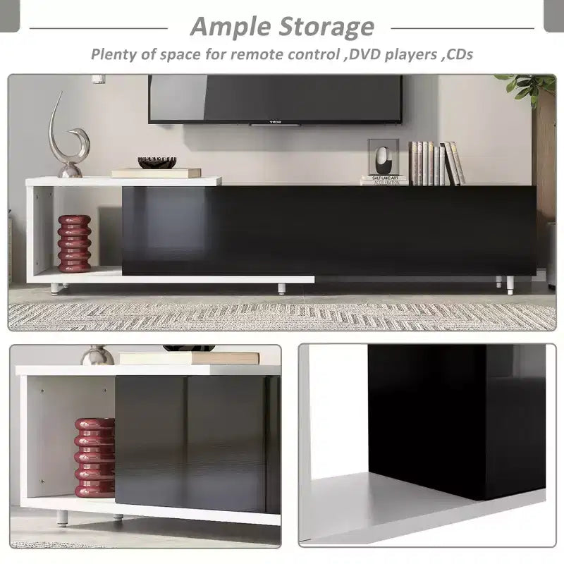 Modern TV Stand for 80 TVs; Wood TV Storage Cabinet with 3 Drawers; Entertainment Center Media Console with Adjustable Feet and Open Shelf