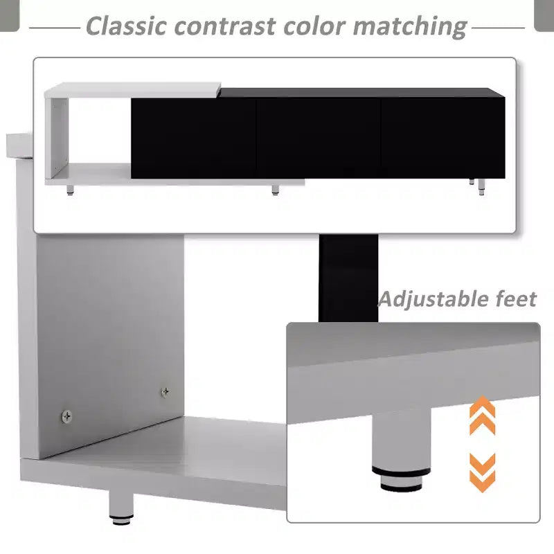 Modern TV Stand for 80 TVs; Wood TV Storage Cabinet with 3 Drawers; Entertainment Center Media Console with Adjustable Feet and Open Shelf