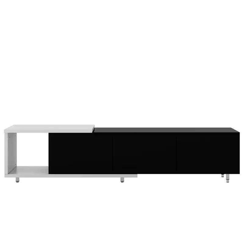 Modern TV Stand for 80 TVs; Wood TV Storage Cabinet with 3 Drawers; Entertainment Center Media Console with Adjustable Feet and Open Shelf