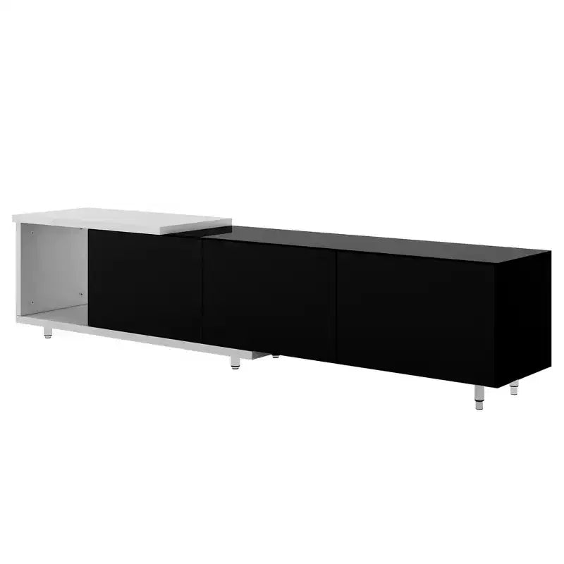 Modern TV Stand for 80 TVs; Wood TV Storage Cabinet with 3 Drawers; Entertainment Center Media Console with Adjustable Feet and Open Shelf